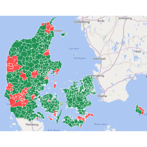 Se hvilke områder vi leverer til på Mors Dag